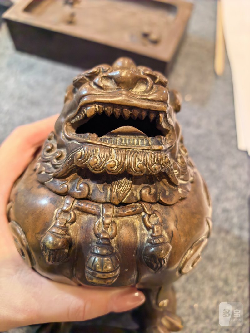 清 铜甪端香薰 - 图3
